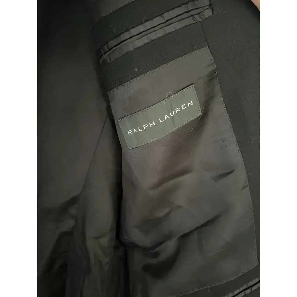 Ralph Lauren Black Label 100% Wool Black Blazer 40R 2 Button Austin Sports Coat